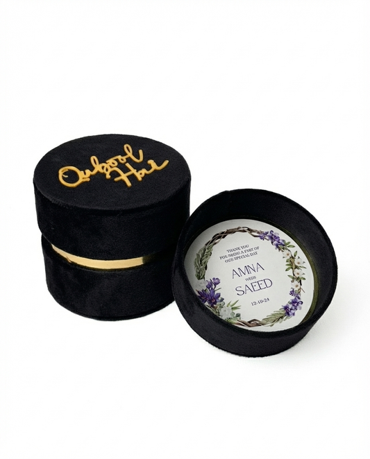 Sky Blue Velvet Round Box