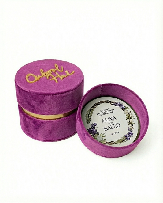 Beige Velvet Round Box