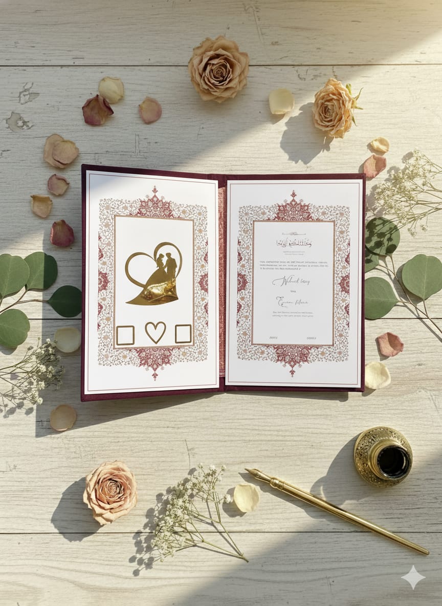 Vibrant Velvet Nikiah certificate Booklet