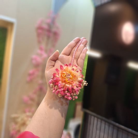 Amber Glow Premium Floral Earrings and Bindi Set