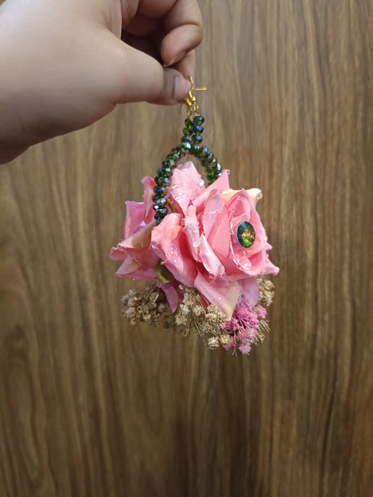 Floral Earrings and bindi