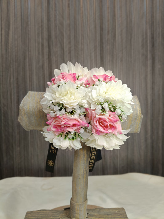 Pink Rose and White gajra for bride's