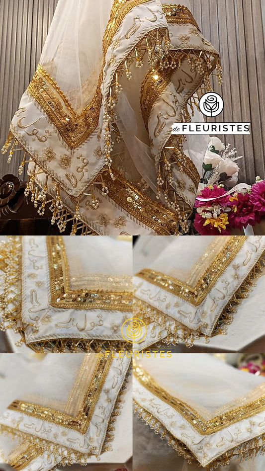 White Nikkah Duppata