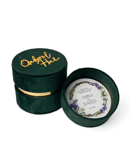 Off White Velvet Round Box