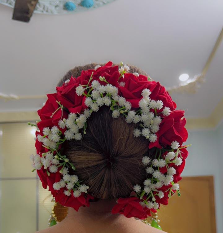 Red Rose Hair Bun