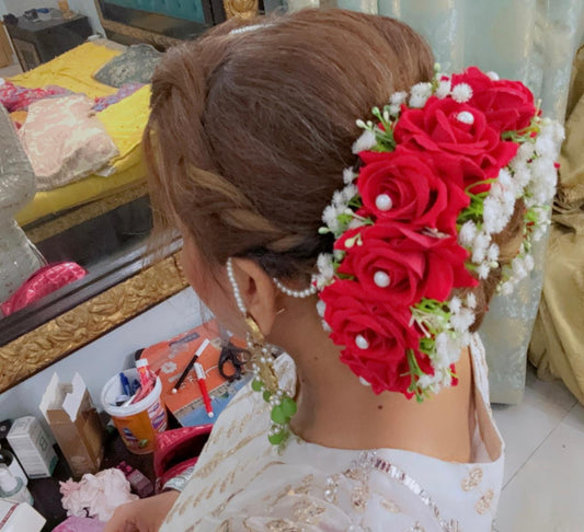 Red Rose Hair Bun