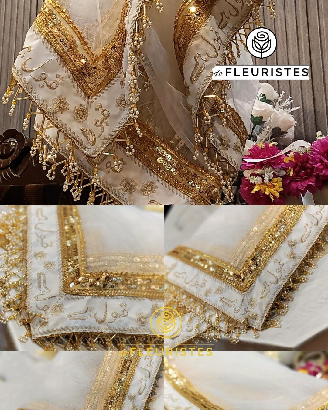 White Nikkah Duppata