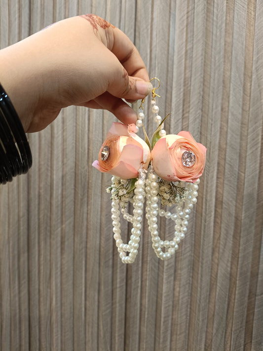 Rosey Floral Earrings and Bindi