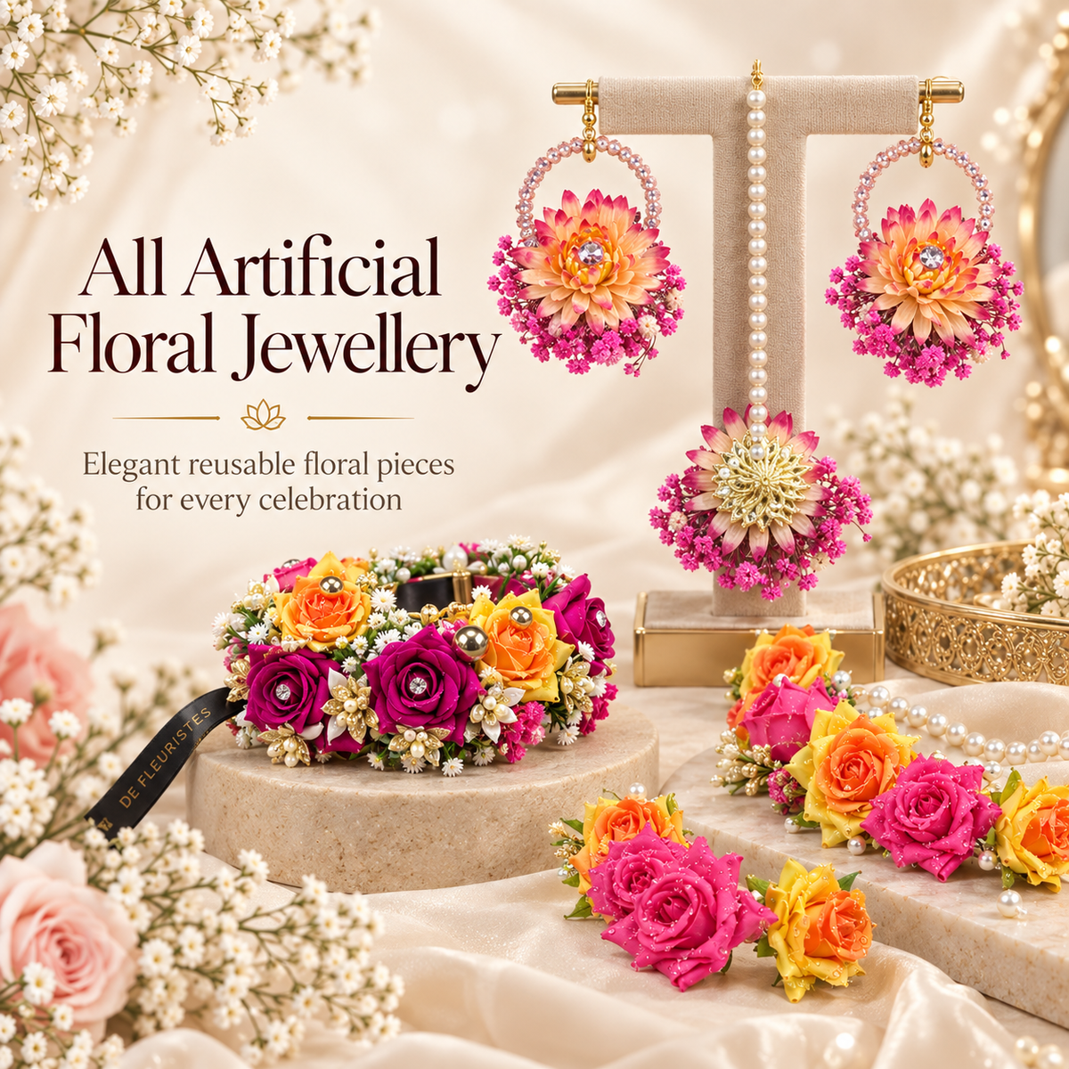 Artificial Flower Jewelry Sets Online in Pakistan – de Fleuristes