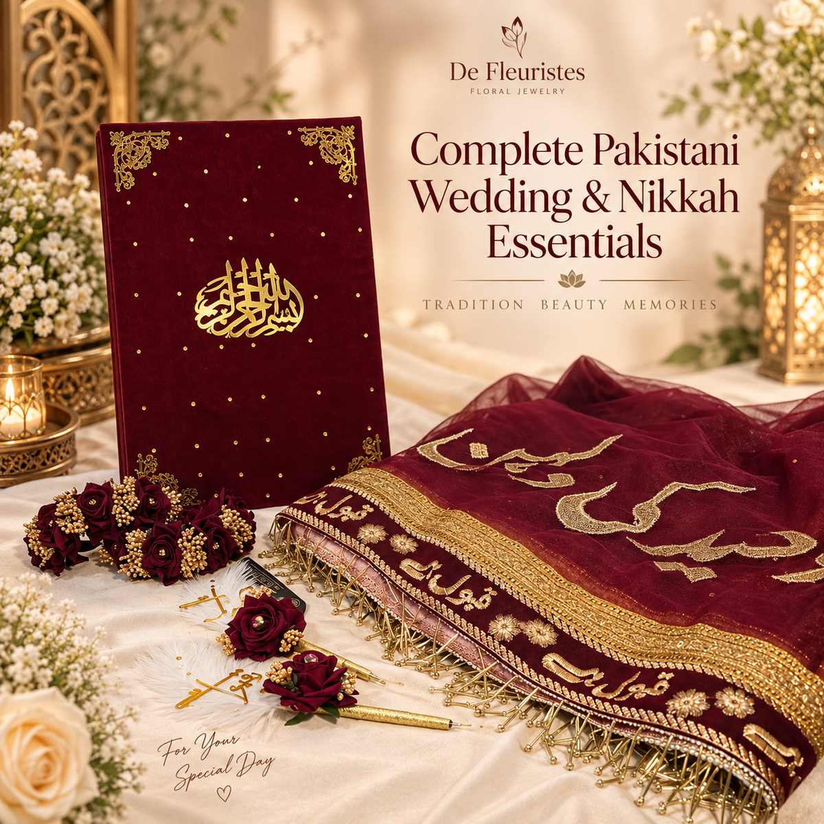 Complete Pakistani Wedding & Nikkah Essentials | De Fleuristes