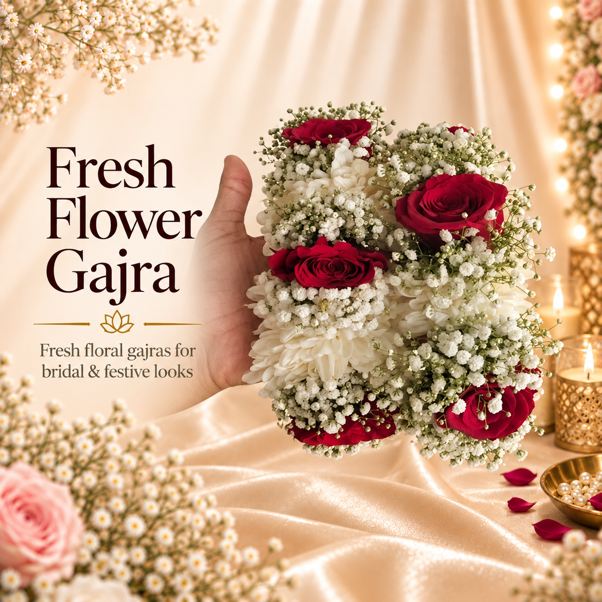 Fresh Flower Gajra & Bridal Hair Accessories | De Fleuristes Lahore