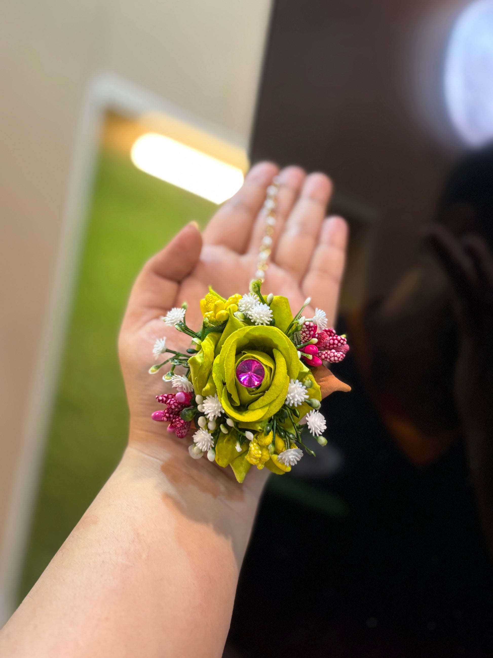 Vibrant multicolour artificial bindi, tikka for pakistani wedding guests.
