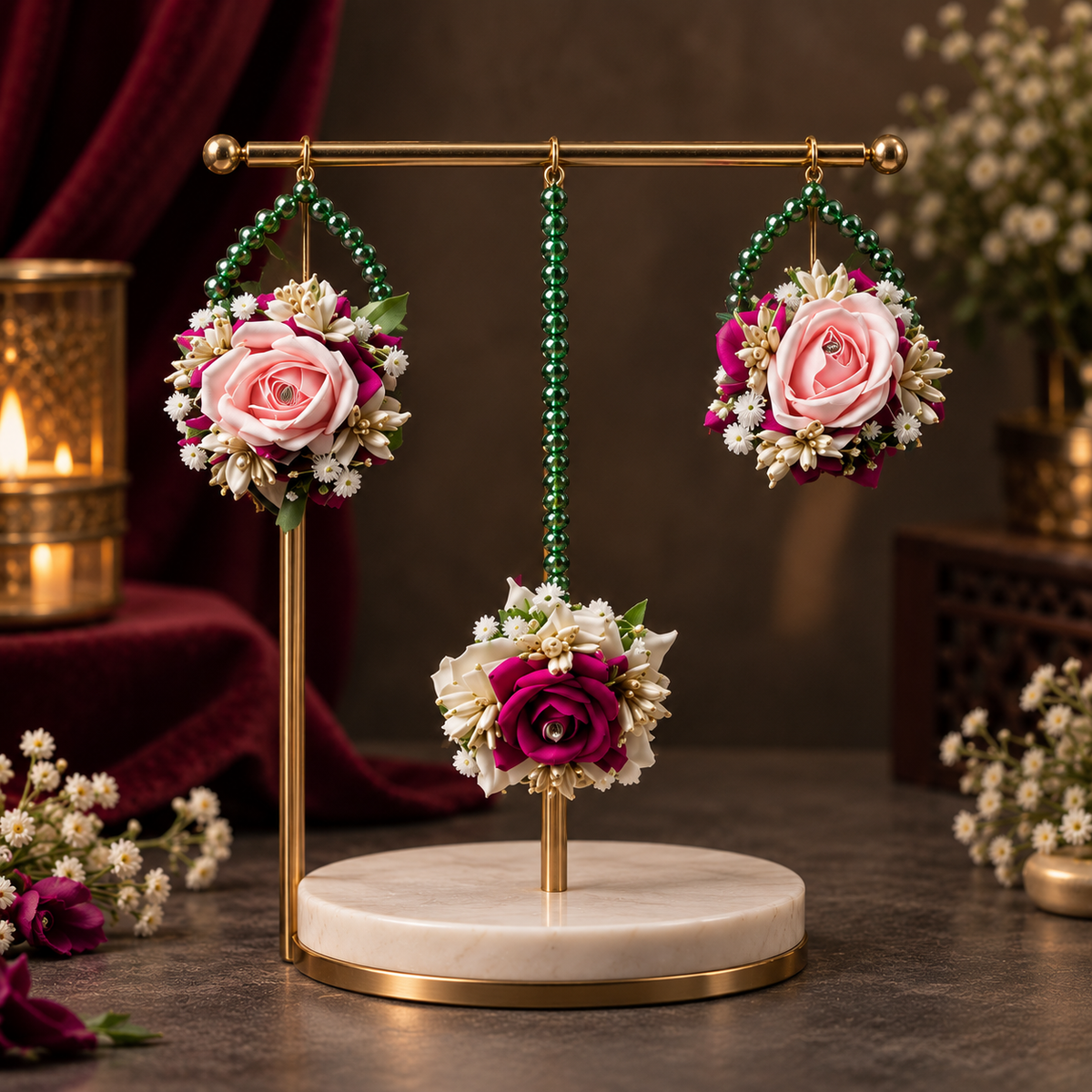 Meher Gul – Cascading Bridal Floral Jewellery