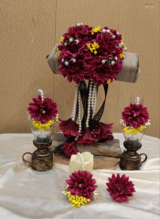 Deep Red Floral Adornments