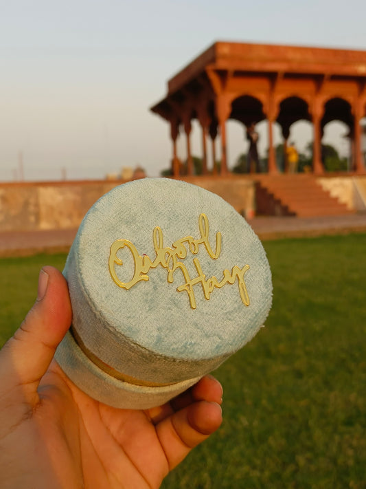 Navy Velvet Round Box