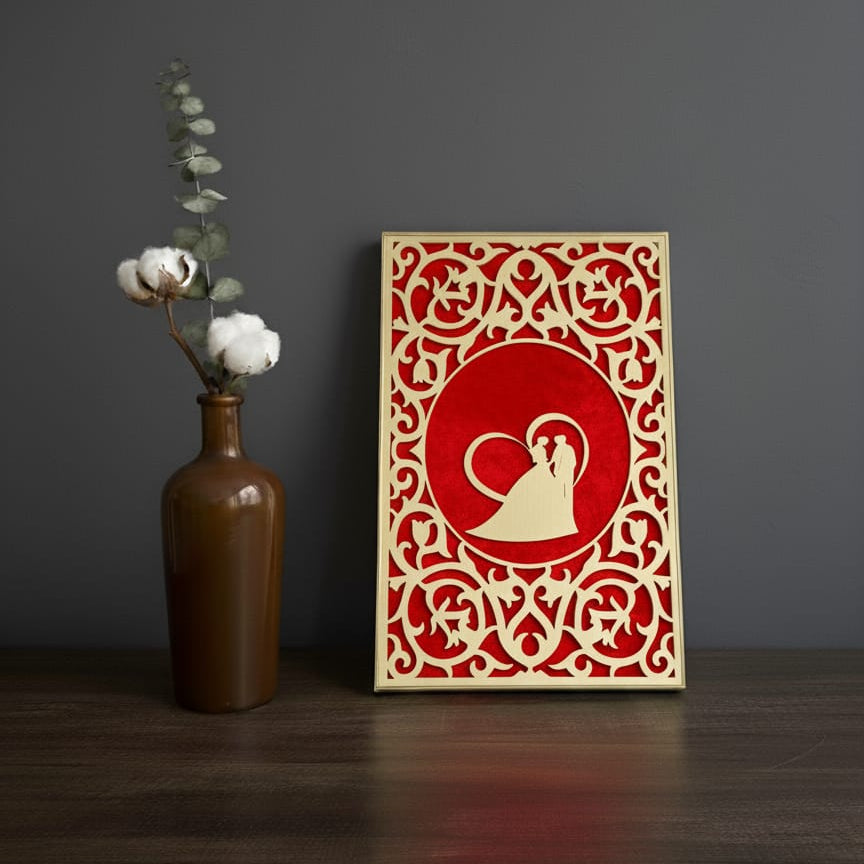 📖 Premium Velvet &amp; Acrylic Nikah Booklet

Capture your special day with

luxurious, premium

&nbsp;wedding contract booklets designed to create a beautiful, lasting memory of your sacred union


Key Features:

Size: 12*18 Inches Closed Book
Size 24*18 Inches Open Book

Materials: Crafted with premium, durable velvet that offers a soft, elegant "feather touch" feel. The exquisite geometric design is achieved with high-quality acrylic for an exceptionally elegant and modern look.

Personalization:

Name,