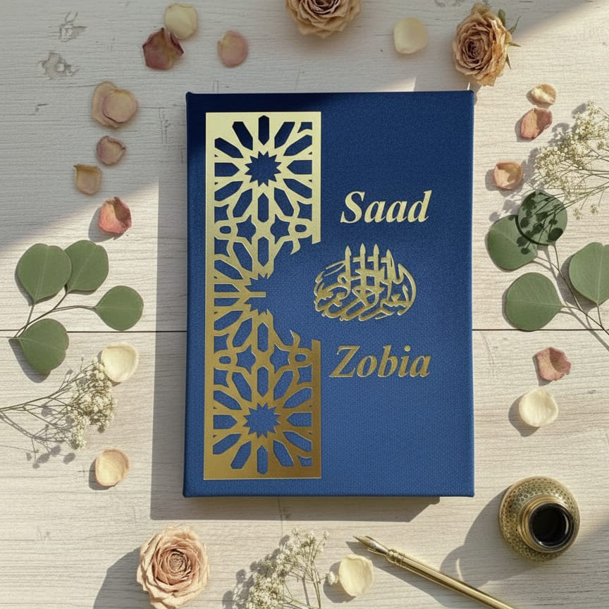 📖 Premium Velvet &amp; Acrylic Nikah Booklet
