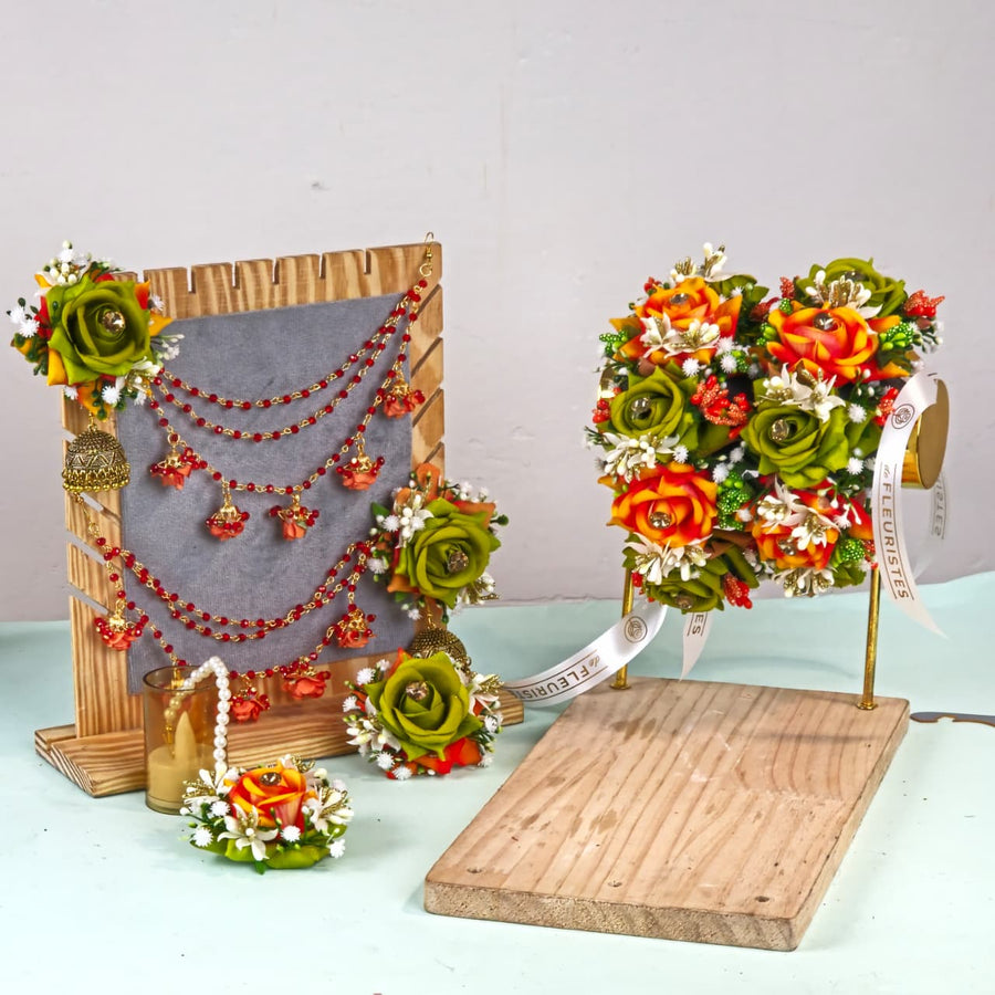 Custom colour floral jewellery