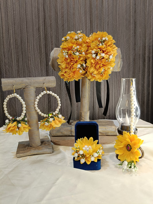 Floral set chosen for the colour and mood of a henna night