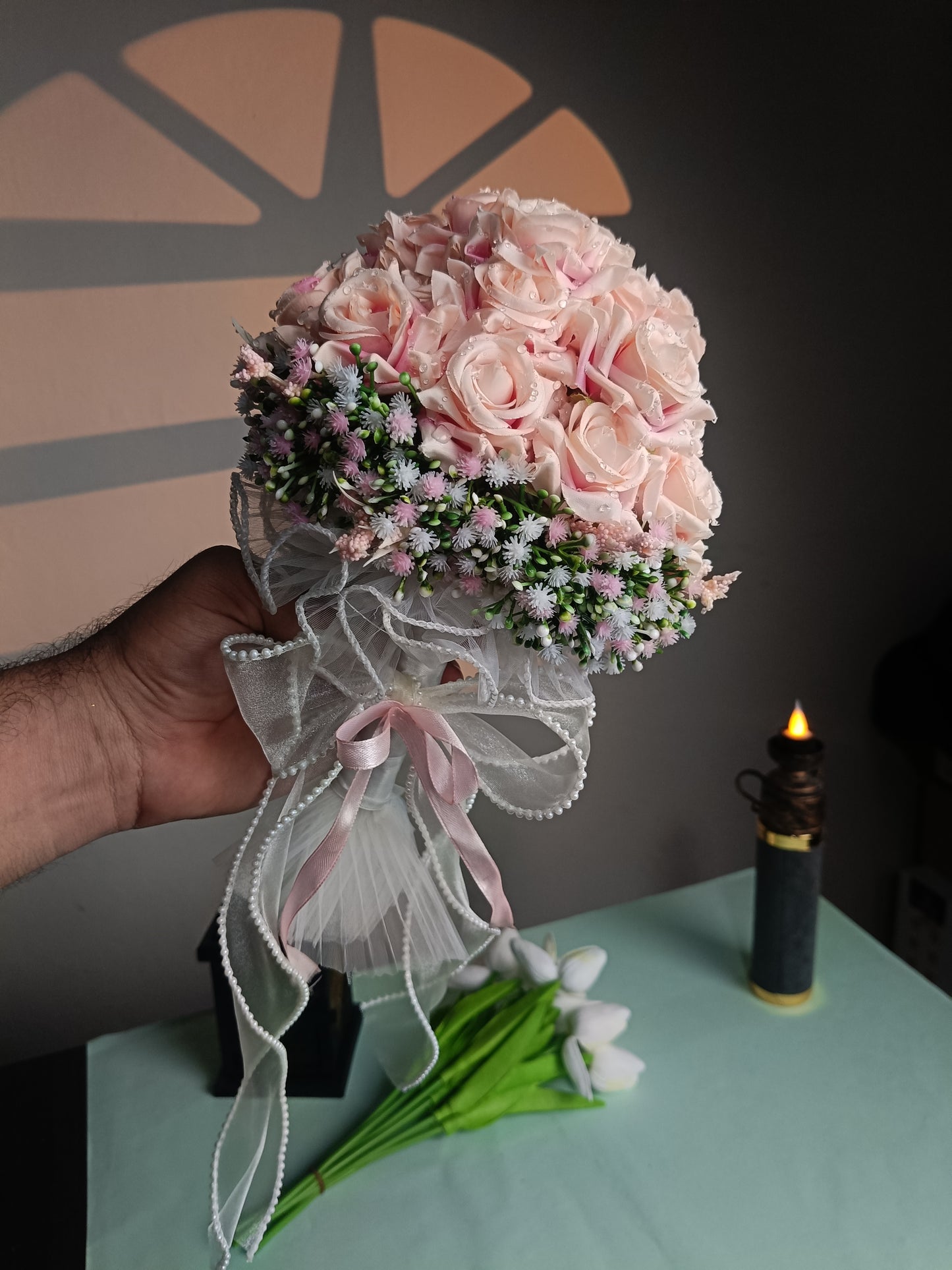 Peach paradise bridal bouquet