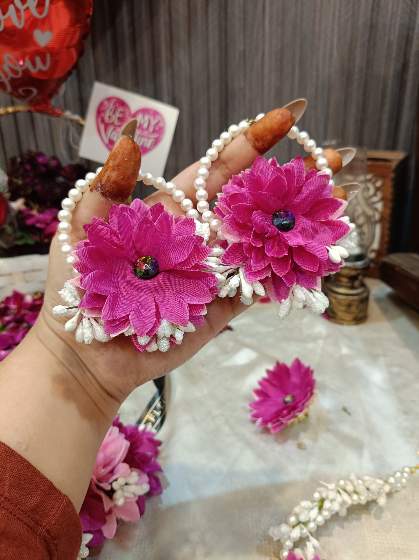 Artificial floral jewelry for bridals