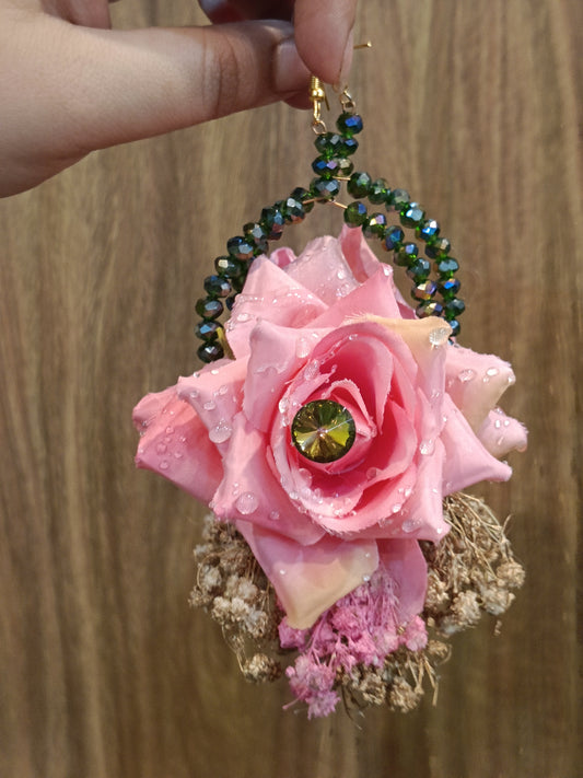 Floral Earrings and bindi