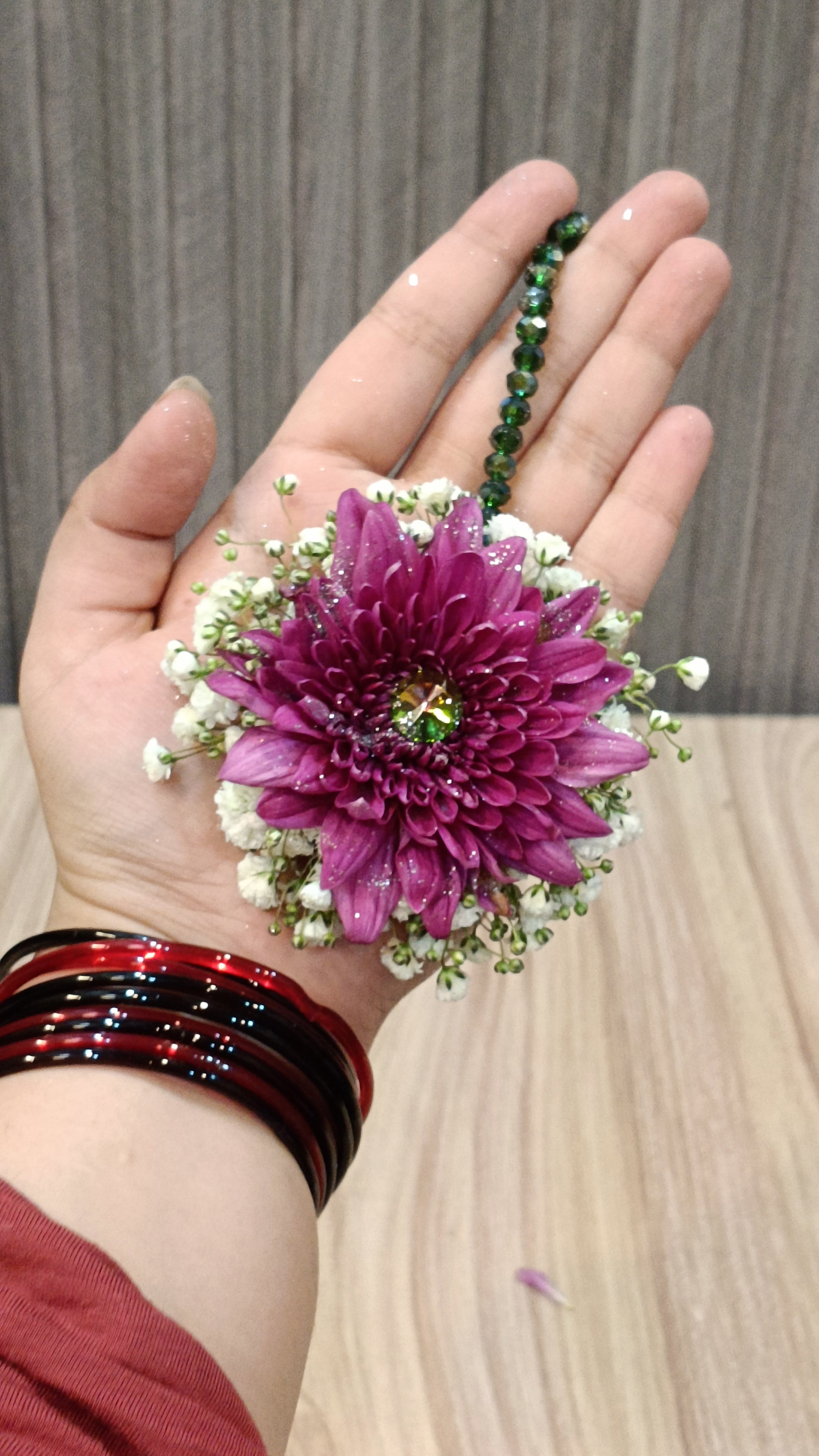 Chrysanthemum Earrings and Bindi