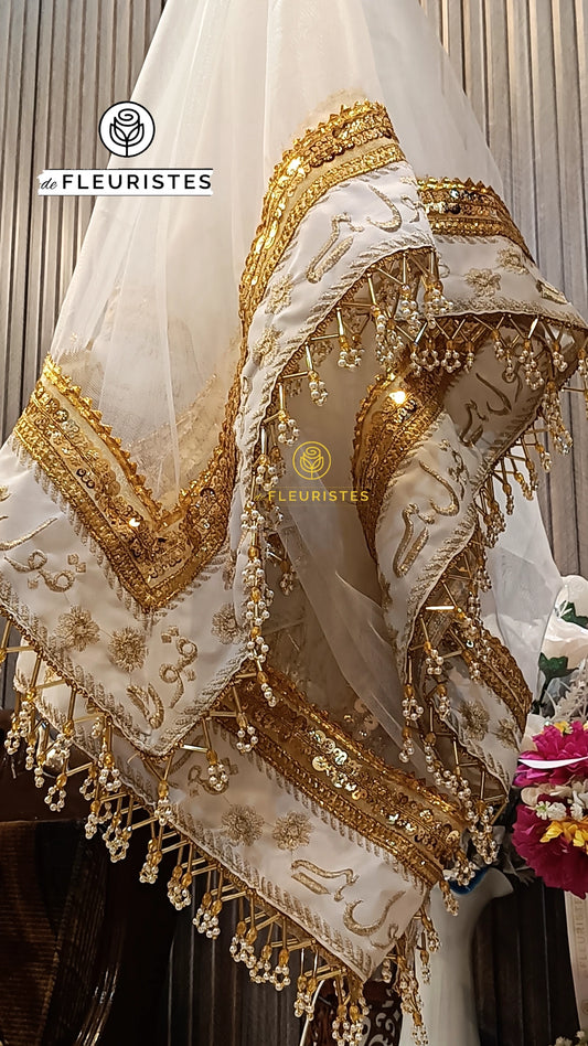 White Nikkah Duppata