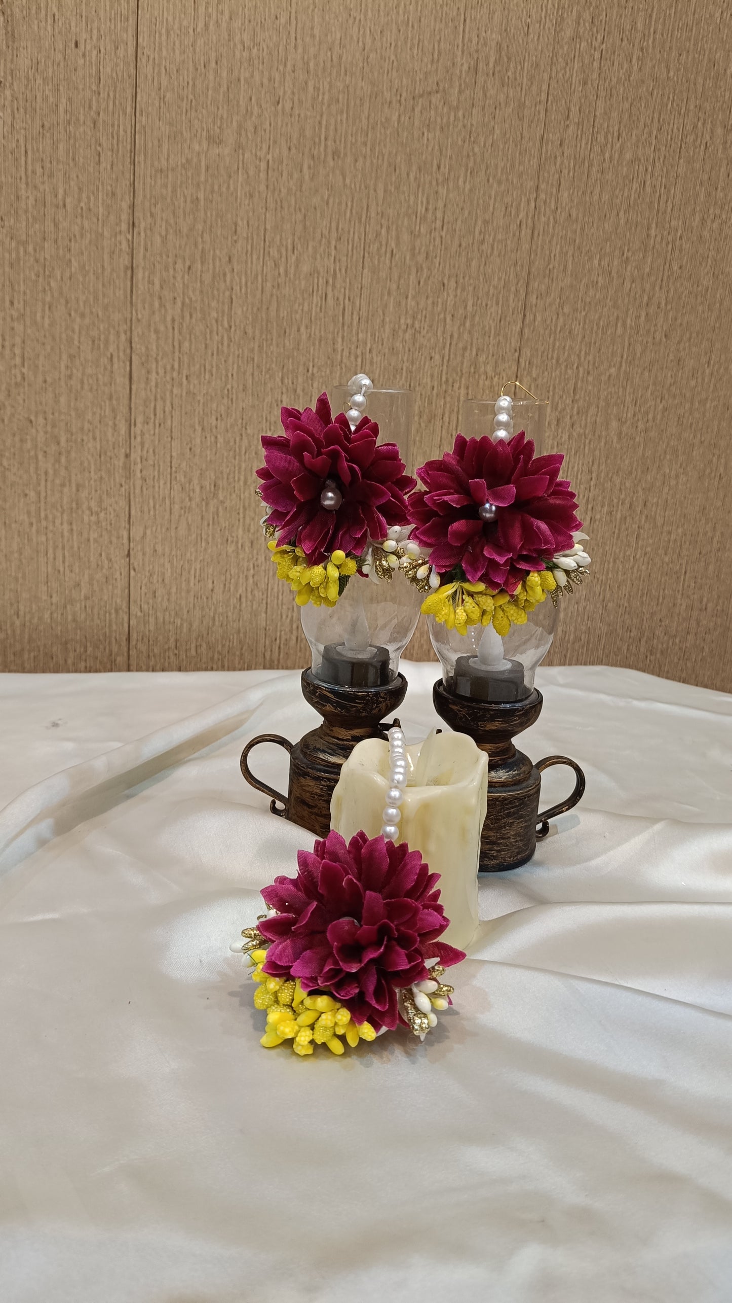 Deep Red Floral Adornments