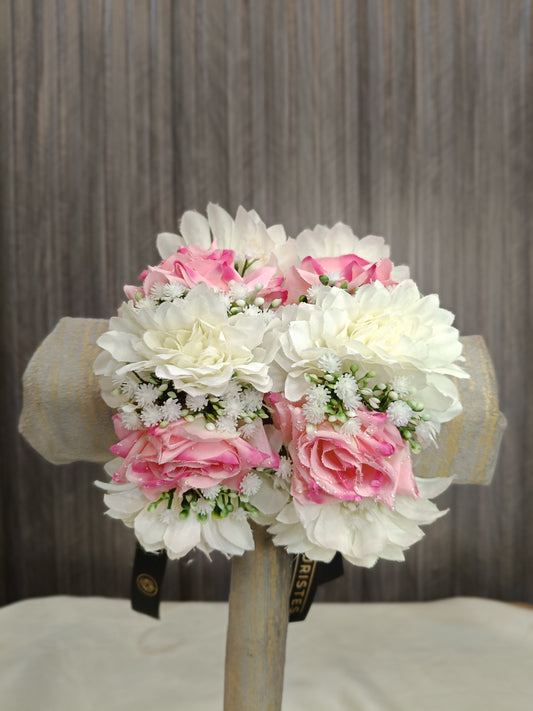 Pink Rose and White gajra for bride's