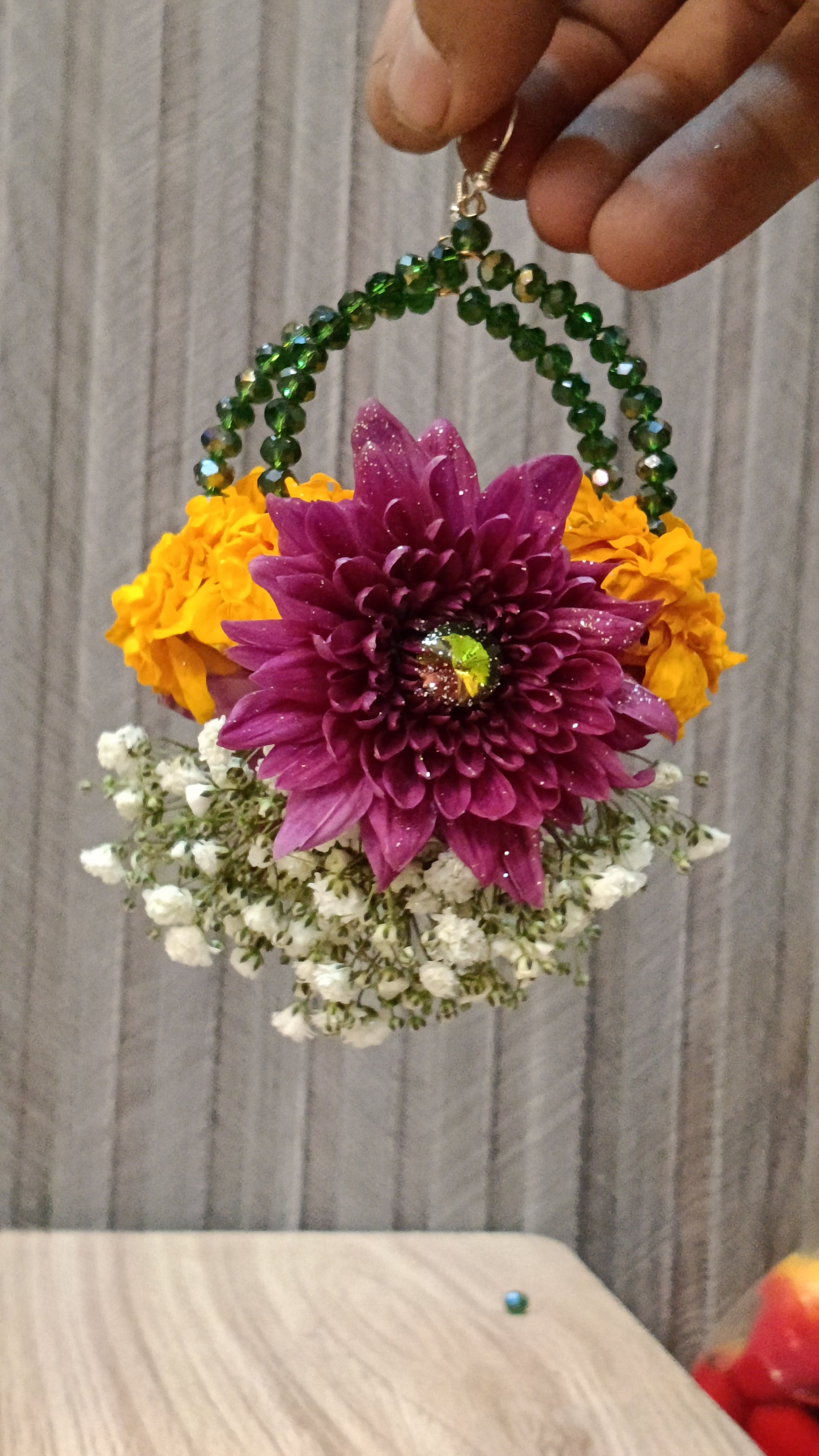 Chrysanthemum Earrings and Bindi