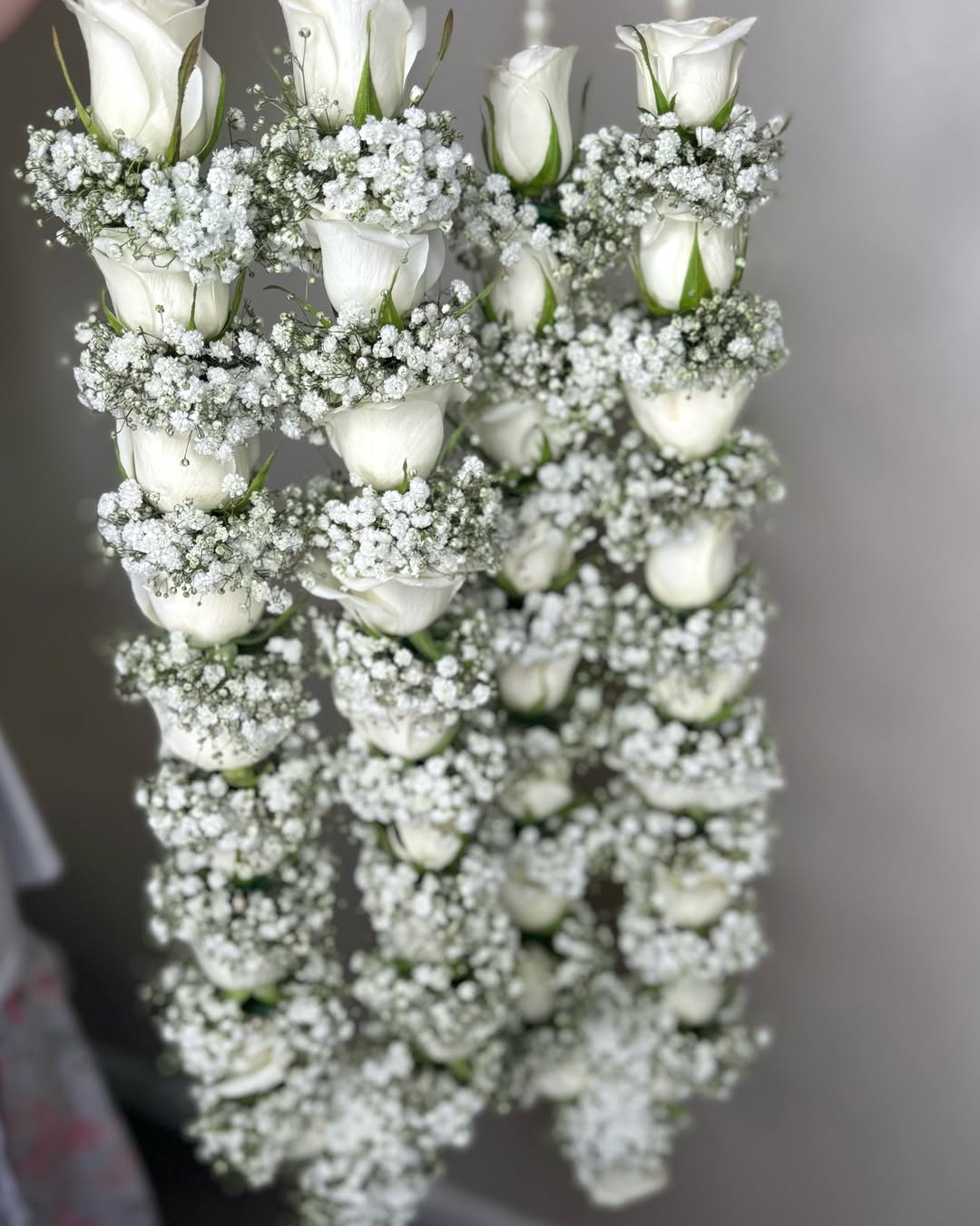 White Rose and Baby's breath Garland