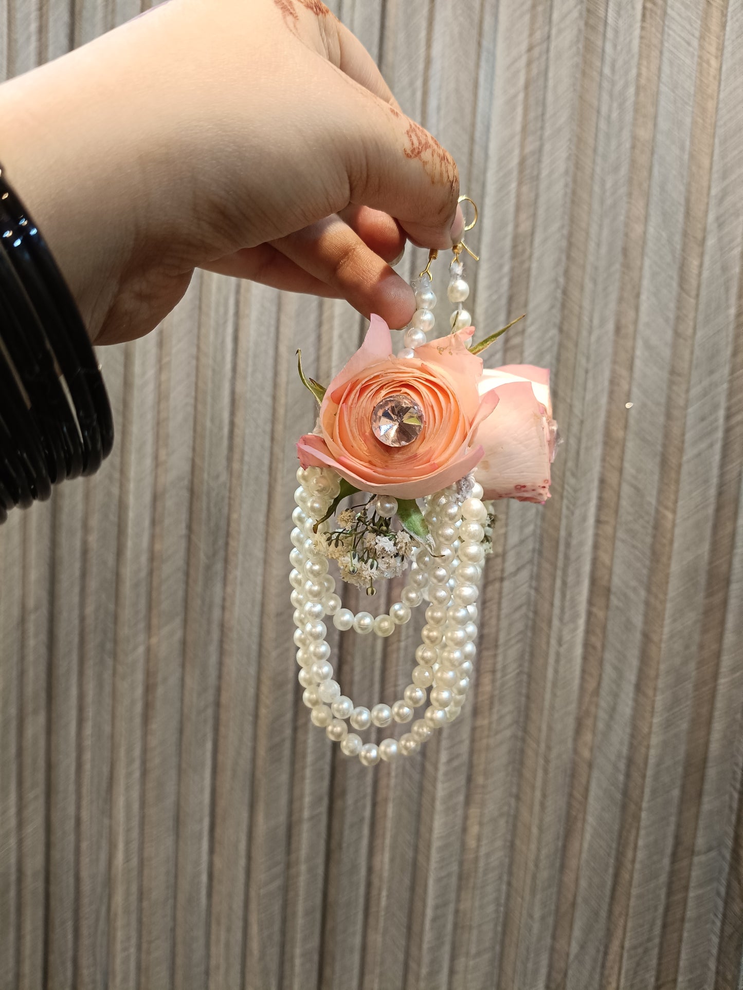 Rosey Floral Earrings and Bindi