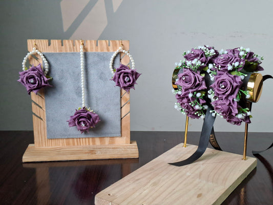 Lavender Grace Bridal Floral Jewellery Set