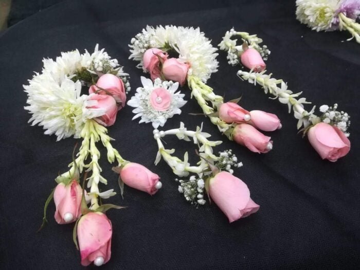 Pink and white floral jwellery