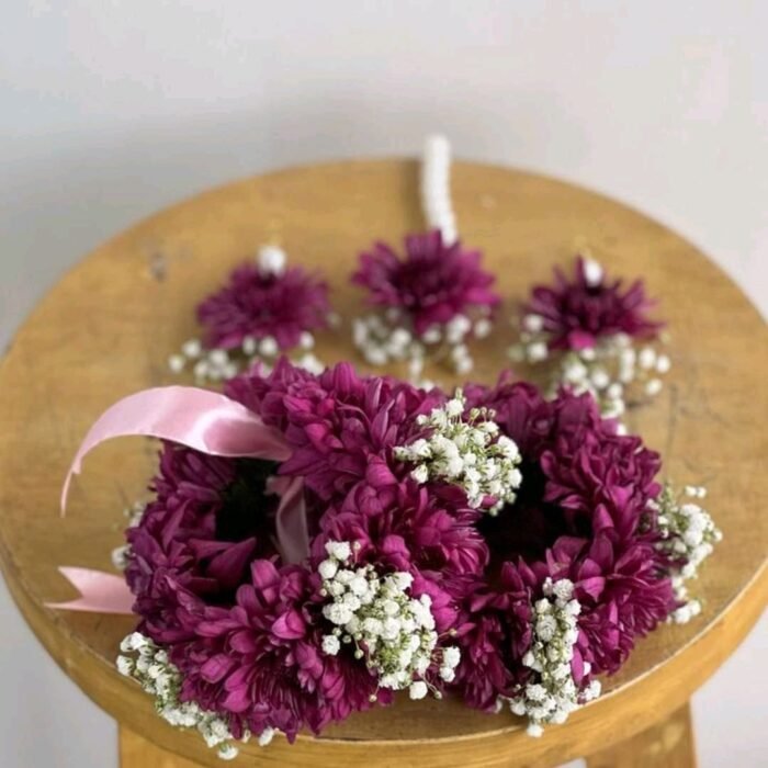 Purple and white floral jwellery