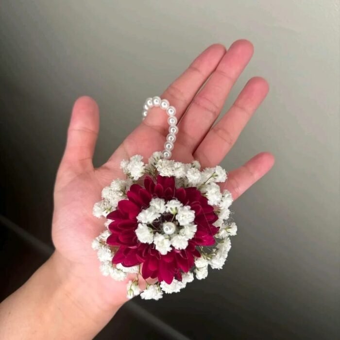 Maroon and White Floral Jewelry - Image 4