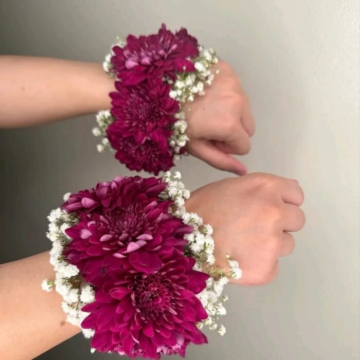 Maroon and White Floral Jewelry