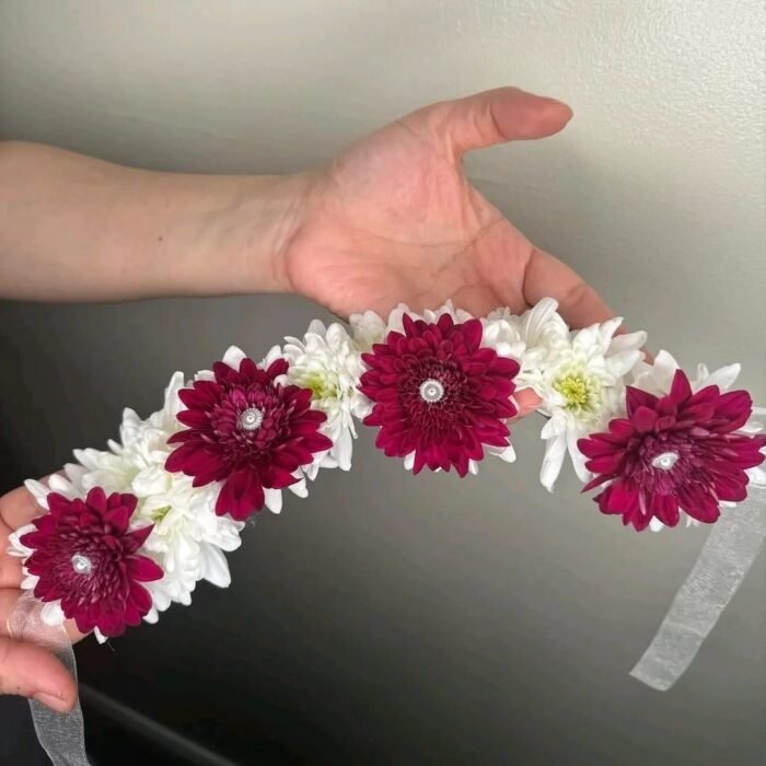 Maroon and White Floral Jewelry - Image 6